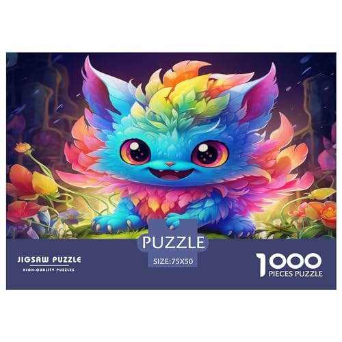 Niedliches Monster-Puzzle, 1000 Teile, kreatives Puzzle, rechteckig, große Familie, Puzzlespiel, Illustrationen für Erwachsene und Jugendliche, 1000 Teile (75 x 50 cm) von ZEBWAY