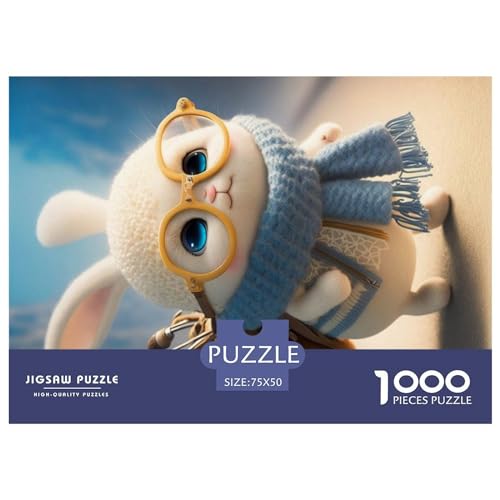 Puzzle für Erwachsene, niedliches 1000-teiliges Puzzle, Holzpuzzle für Kinder ab 12 Jahren, herausforderndes Spiel, 1000 Teile (75 x 50 cm) von ZEBWAY