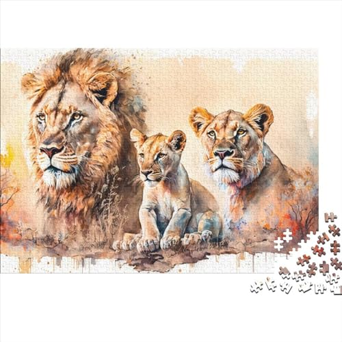 Puzzle für Kinder, Löwenfamilie, 1000 Teile, Holzpuzzle für Erwachsene und Kinder, Herausforderungsfamilie, 1000 Teile (75 x 50 cm) von ZEBWAY