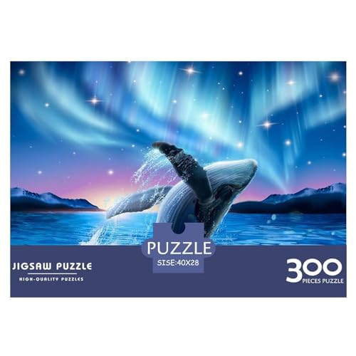 Puzzles 300 Teile für Erwachsene, Buckelwal-Puzzle, Holzbrettpuzzles, Familiendekoration, 300 Teile (40 x 28 cm) von ZEBWAY