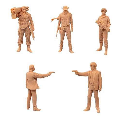 ZEDACAKAI (5 Stück 1/24 Figur Der Mann mit der Pistole, das Killer-Modell, Miniatur-Szene GK muss selbst gefärbt werden von ZEDACAKAI