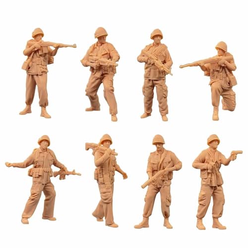 ZEDACAKAI (8 Stück 1/64 Figur Kriegssoldaten Infanterie Männer mit Waffen Modell-Miniatur-Szene GK muss selbst bemalt werden von ZEDACAKAI