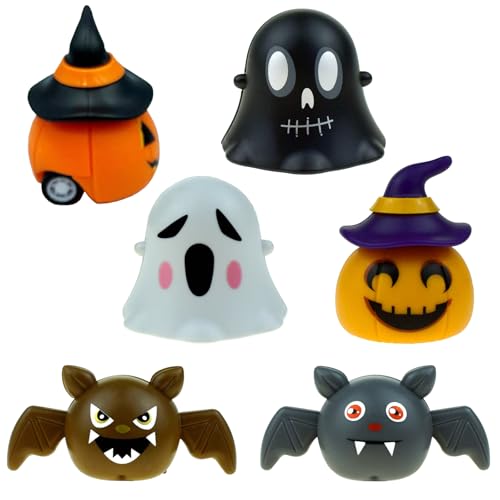 6-teiliges Halloween-Pull-Back-Auto-Set (Fledermaus Geist Kürbis), Halloween-Kürbis-Auto-Spielzeug, Halloween-Kupplungsautospielzeug, Belohnungsfüller für Halloween-Partys für Kinder. von ZEHHAST