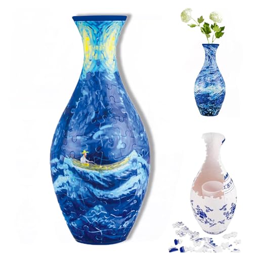 3D Vase Puzzles for Adults, 3D Puzzles Vase for Adults, 3D Puzzle Vase, 3D Vase Jigsaw Puzzle 160 Pieces Curved Jigsaw Puzzle Flower Vases, Unique DIYs Puzzles Vase for Flowers, Boat von ZEID