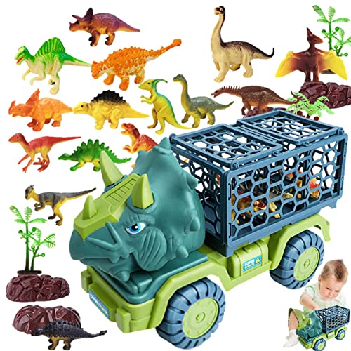 Dinosaurier Carrier LKW | Großformat-Tragetasche | 15 in 1 Dinosaurier-Spielset mit Aktivitätsspielmatte für und Mädchen. Kindertag, Weihnachten, , Mädchen, Geschenk Zekkle von ZEKKLE