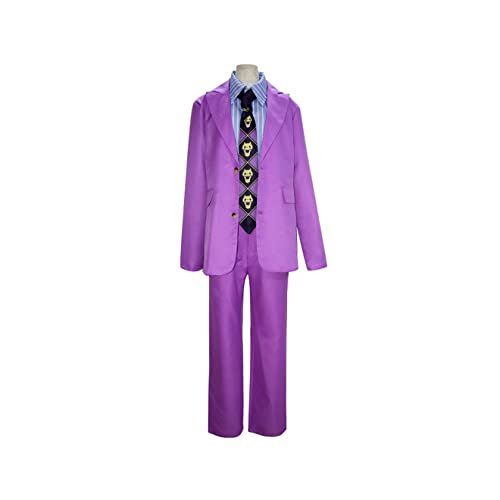 ZENAHA Anime Kira Yoshikage Cosplay Kostüm Herren Lila Uniform Set Karneval Anzug,XL-Purple von ZENAHA