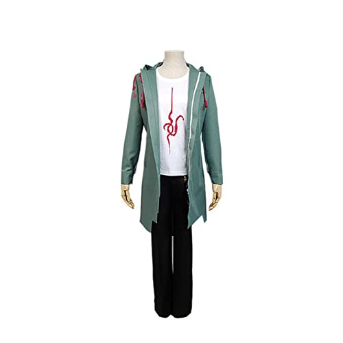 ZENAHA Nagito Komaeda Cosplay Kostüm Anime Green Jacke Unregelmäßige Hemt-Shirt Hosen,Set-M von ZENAHA