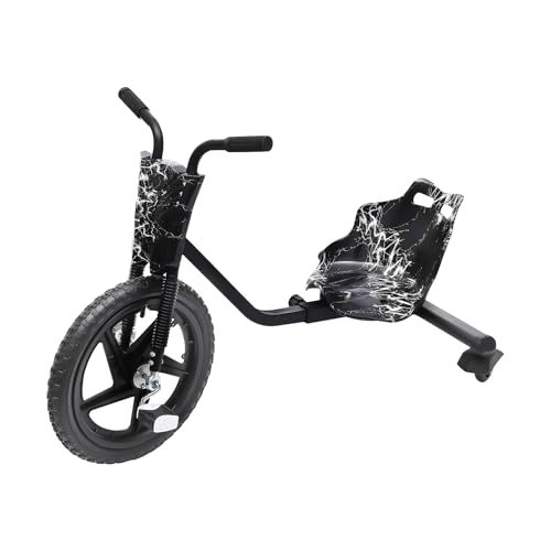 3-Rad Fahrrad,Tret Drifting Ride, 360° Drift Trike Pedal-Gokart, Drift Scooter, für Jungen und Mädchen, Sitz Verstellbar Tret-Roller Drift Scooter, Schwarz von ZENGRICE