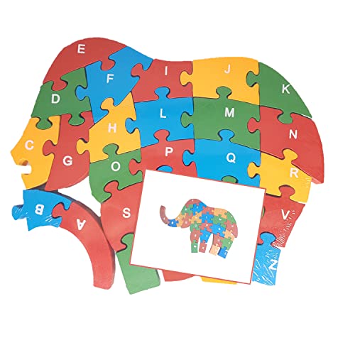 ZENZERO® - 3D Holzpuzzle - Geeignet für Kinder ab 3 Jahren - Puzzle bestehend aus bunten Teilen - Montessori-Methode Spielen und Lernen - Lieferumfang: (Elefant) von ZENZERO