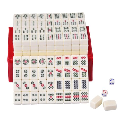 ZEONIK Mahjong Reise Set Majiang tragbare Würfel Set für Familienspielabend Vatertagsgeschenk Urlaubsgeschenk von ZEONIK