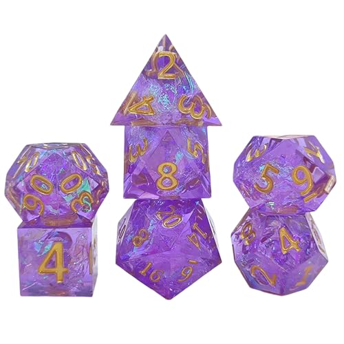 ZEPFJHE 7pcs Polyedrale Würfelharz Würfelsammlung Für Rollenspiele Und Glücksspielspiele RPGS Tischspielzubehör von ZEPFJHE