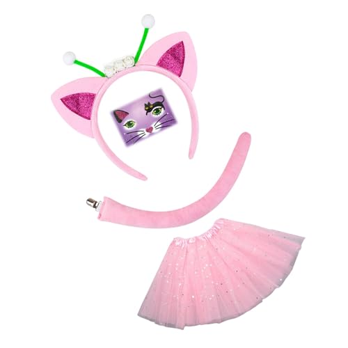 ZEPFJHE 2/3/4 Katzen Kostüme Cosplay Katzen Ohren Stirnband Schleifen Schwanz Tutus Gesicht Aufkleber Halloween Tier Fasching Kostüm Zubehör Tier Cosplay Kostüm ZEPFJHE 2/3/4 Katzen Kostüme Cosplay Katzen Ohren Stirnband Schleifen Schwanz Tutus Gesicht Aufkleber Halloween Tier Fasching Kostüm Zubehör Tier Cosplay Kostüm von ZEPFJHE