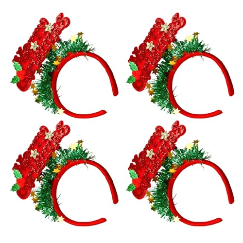 ZEPFJHE 4pcs Weihnachtsbriefe Haarbänder Elegante Festivalbriefe Kopfwears Für Weihnachtspartys Frauen Haare Reifen Charme von ZEPFJHE