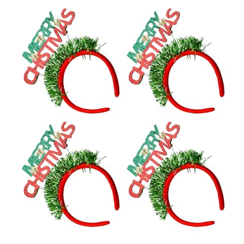 ZEPFJHE 4pcs Weihnachtsbriefe Haarbänder Elegante Festivalbriefe Kopfwears Für Weihnachtspartys Frauen Haare Reifen Charme von ZEPFJHE