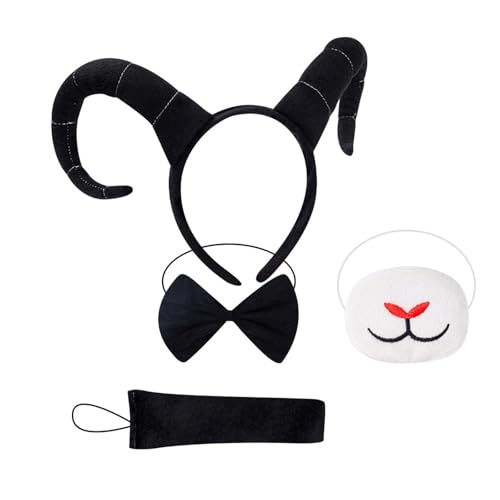 ZEPFJHE Antilopen-Kostüme für Kinder, Mädchen, Cosplay, Antilope-Ohren, Stirnband, Schwanz, Fliege, Tier-Kostüm, Zubehör-Set, Halloween, Cosplay-Kostüm, 4 Stück ZEPFJHE Antilopen-Kostüme für Kinder, Mädchen, Cosplay, Antilope-Ohren, Stirnband, Schwanz, Fliege, Tier-Kostüm, Zubehör-Set, Halloween, Cosplay-Kostüm, 4 Stück von ZEPFJHE