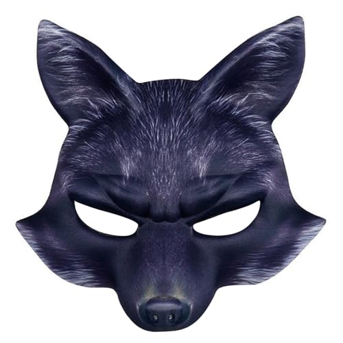 ZEPFJHE Füchse Gesichtsmaske Für Frauen Mann Maskerade Cosplay Party Füchse Cosplay Kostüm Maskerade Maske Halloween Animal Maske von ZEPFJHE