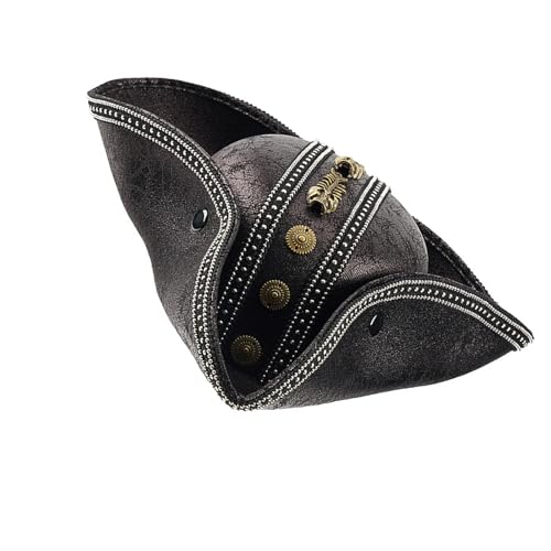 ZEPFJHE Geprägter Piratenhut im Punk-Stil, PU-Leder, Kostümzubehör für Fantasy-Events und den täglichen Gebrauch, Anime-Convention-Kostüm-Hut ZEPFJHE Geprägter Piratenhut im Punk-Stil, PU-Leder, Kostümzubehör für Fantasy-Events und den täglichen Gebrauch, Anime-Convention-Kostüm-Hut von ZEPFJHE