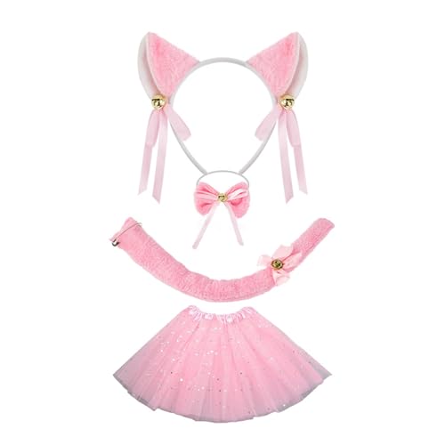 ZEPFJHE Katzenkostüm-Zubehör-Set, Ohren, Stirnbänder, Schwanz, Fliege, Tutus, Gesicht, Aufkleber, Zubehör-Kits, Kostüme, Kinder, Tier-Cosplay-Kostüm ZEPFJHE Katzenkostüm-Zubehör-Set, Ohren, Stirnbänder, Schwanz, Fliege, Tutus, Gesicht, Aufkleber, Zubehör-Kits, Kostüme, Kinder, Tier-Cosplay-Kostüm von ZEPFJHE