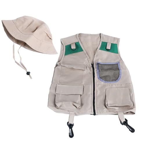 ZEPFJHE Outdoor-Entdecker-Kits für Kinder, Verkleidungen und Spielkostüme, waschbar, Kinder-Safaris-Weste, Safaris-Hut für Jungen und Mädchen, Outdoor-Abenteuer, Camping-Ausrüstung, Kostüm-Set ZEPFJHE Outdoor-Entdecker-Kits für Kinder, Verkleidungen und Spielkostüme, waschbar, Kinder-Safaris-Weste, Safaris-Hut für Jungen und Mädchen, Outdoor-Abenteuer, Camping-Ausrüstung, Kostüm-Set von ZEPFJHE