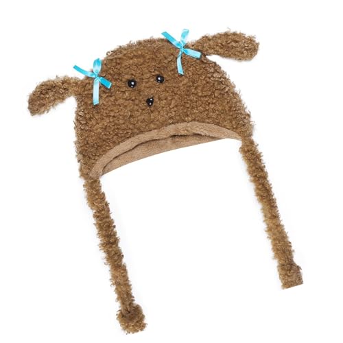 ZEPFJHE Pelziger Cartoon-Welpenhut mit Ohrenklappen für Halloween, Kopfbedeckung, langhaarige, übergroße Kopfbedeckung für den Winter, Cartoon-Hut für Männer, Frauen, Erwachsenenkostüm ZEPFJHE Pelziger Cartoon-Welpenhut mit Ohrenklappen für Halloween, Kopfbedeckung, langhaarige, übergroße Kopfbedeckung für den Winter, Cartoon-Hut für Männer, Frauen, Erwachsenenkostüm von ZEPFJHE