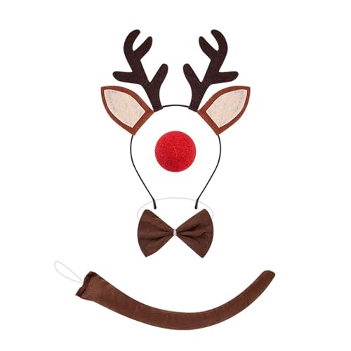 ZEPFJHE Rentier-Kostüm-Set, Rentier-Ohren-Stirnband, Fliege, Schwanz, Tutus, Rock, Nasengesicht, Aufkleber für Halloween, Cosplay, Party, Halloween, Cosplay ZEPFJHE Rentier-Kostüm-Set, Rentier-Ohren-Stirnband, Fliege, Schwanz, Tutus, Rock, Nasengesicht, Aufkleber für Halloween, Cosplay, Party, Halloween, Cosplay von ZEPFJHE