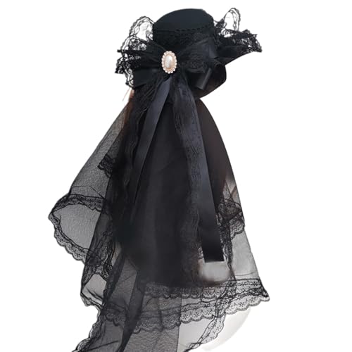 ZEPFJHE Schleifenschleier, kleiner Hut mit Haarspange, modische Kopfbedeckung für Damen, Teenager, Halloween, Schleifen, Maskeraden, Party, Kopfbedeckung, elegantes Accessoire ZEPFJHE Schleifenschleier, kleiner Hut mit Haarspange, modische Kopfbedeckung für Damen, Teenager, Halloween, Schleifen, Maskeraden, Party, Kopfbedeckung, elegantes Accessoire von ZEPFJHE