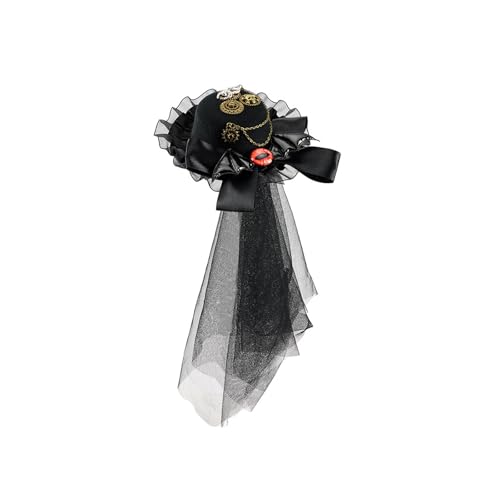 ZEPFJHE Unisex-Punk-Kopfschmuck mit Metallzahnrädern, Spitzenbesatz und Teufelsaugen-Charm, Vintage-Halloween-Hut für Cosplayer, neutrale, einzigartige Ausrüstungsstile, Haar-Accessoire ZEPFJHE Unisex-Punk-Kopfschmuck mit Metallzahnrädern, Spitzenbesatz und Teufelsaugen-Charm, Vintage-Halloween-Hut für Cosplayer, neutrale, einzigartige Ausrüstungsstile, Haar-Accessoire von ZEPFJHE