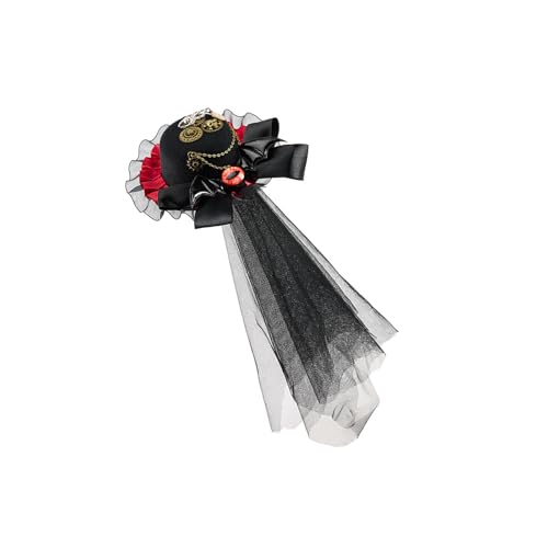 ZEPFJHE Unisex-Punk-Kopfschmuck mit Metallzahnrädern, Spitzenbesatz und Teufelsaugen-Charm, Vintage-Halloween-Hut für Cosplayer, neutrale, einzigartige Ausrüstungsstile, Haar-Accessoire ZEPFJHE Unisex-Punk-Kopfschmuck mit Metallzahnrädern, Spitzenbesatz und Teufelsaugen-Charm, Vintage-Halloween-Hut für Cosplayer, neutrale, einzigartige Ausrüstungsstile, Haar-Accessoire von ZEPFJHE