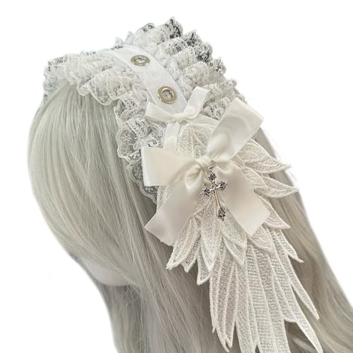 ZEPFJHE Verstellbarer Flügel Haarband Gothic Punk Hair Band Kopfstück Bequeme Stirnband Stylish Party Kostüm Haarzubehör von ZEPFJHE