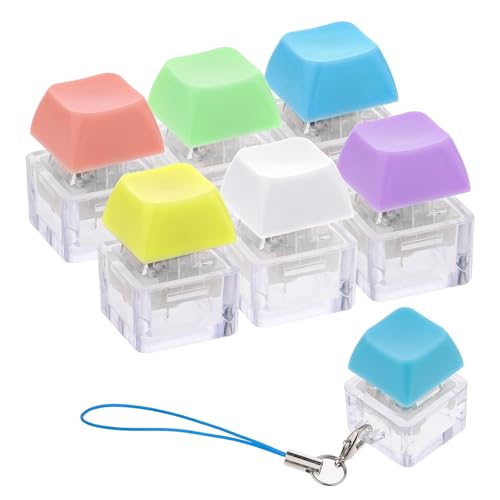 6 Stück Tastatur Fidget Spielzeug, 2 x 2 x 2.7cm Kleine Süße Erwachsene Fidget Tastatur Schlüsselanhänger Fidget Tastatur Clicker Entspannungsspielzeug für Erwachsene zur Stresslinderung von ZEYIYER