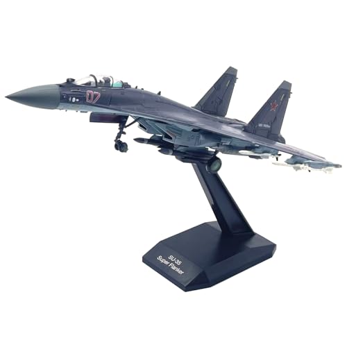 ZEZEFUFU 1:100 Alloy Russian Su-35 Super Flanker Fighter Plane Model Aviation Science Exhibition Model von ZEZEFUFU