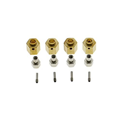 ZEZEFUFU 4PCS Messing 12MM Rad Hex Erweiterte Adapter 1/10 RC Auto Ersatz Zubehör für Axial SCX10 III AXI03007 von ZEZEFUFU