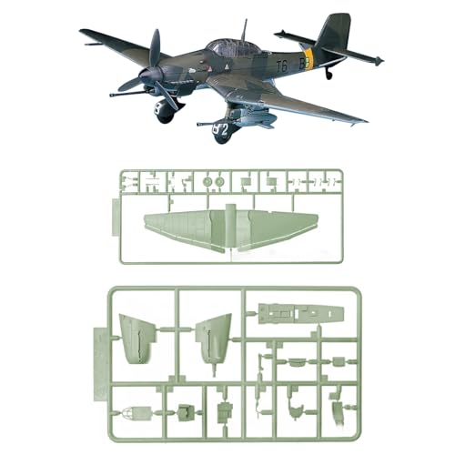 ZEZEFUFU DIY Kunststoff 1:72 WWII Deutsch Stuka Ju 87G-1 Bomber Flugzeug Modell Luftfahrt Wissenschaft Ausstellungsmodell (zerlegter Bausatz) von ZEZEFUFU