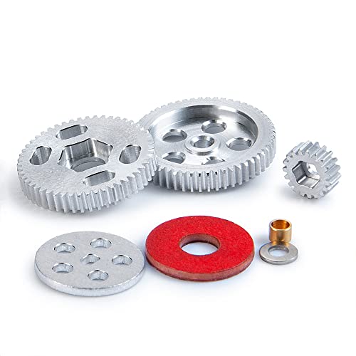 ZEZEFUFU RC Getriebe Getriebe Set Crawler Auto LKW Heavy Duty Stahl Getriebe Getriebe mit Welle und Motor Getriebe für Axial SCX24 C10 von ZEZEFUFU