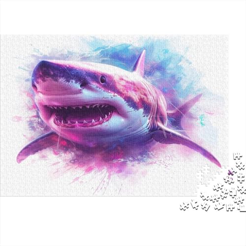 Shark Puzzle mit 1000 Teilen, Lernspiele, 1000 Teile für Erwachsene, Puzzle, intelligentes Puzzle, Geschenk für alle Erwachsene, 1000 Stück (75 x 50 cm) von ZFBODPBXC