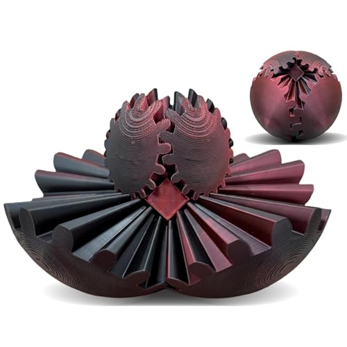 Zahnrad-Ball 3D Gedruckte Zahnrad-Kugel-Spin-Kugel, Zahnradkugel Fidget Spielzeug, Stress Ball, Zahnrad-Spielzeug Für Stress Und Angst Entspannend,H von ZFFLYH