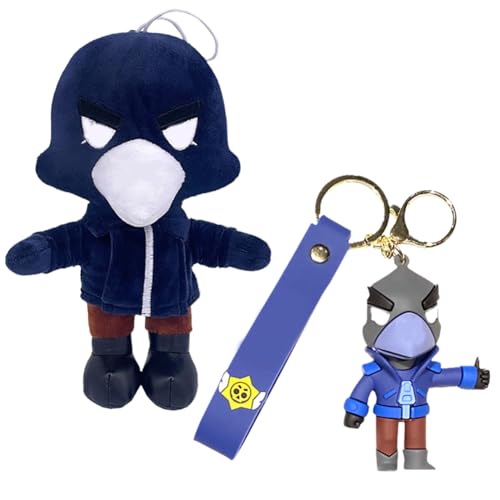 ZGCXRTO Brawl Kuscheltiere,2 Stück Brawl Character Schlüsselanhänger 22cm Krähen Plushies Plüschpuppe Cartoon Spiel Hängende Ornamente Schlüsselanhänger Toy Doll Geschenk Für Gamer Sammlerstück von ZGCXRTO