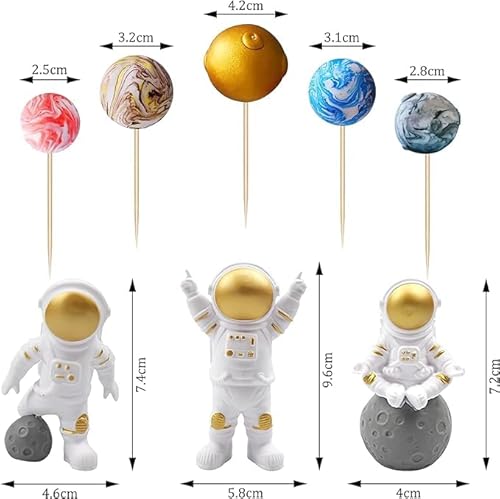 ZGDEIWGF 13 Stück Astronauten-Kuchendekorationen, Kinder-Kuchendekorationen, Kreative Kuchendekorationen, Weltraum-Kuchendekorationen, Jungen-Kuchendekorationen, Party-Kuchendekorationen von ZGDEIWGF