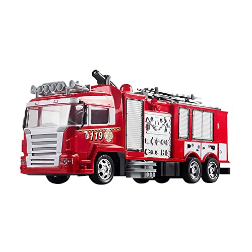 ZGDHWCR RC-Fahrzeug, ferngesteuertes Feuerwehrauto, 2,4 G, ferngesteuertes Feuerwehrauto, Rettungswagen, elektrisches Feuerwehrauto, 360 ° drehbarer Wasserstrahl, abnehmbare Leiter, City-Action-Feuerw von ZGDHWCR