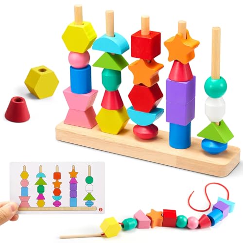 ZGIMI Montessori Spielzeug ab 3 4 5 Jahre Motorikspielzeug Fädelspiel Bausteine Sortierspiel für Kinder, Holz StapelspielFeinmotorik Lernspiele Geschenk für Baby Junge Mädchen ZGIMI Montessori Spielzeug ab 3 4 5 Jahre Motorikspielzeug Fädelspiel Bausteine Sortierspiel für Kinder, Holz StapelspielFeinmotorik Lernspiele Geschenk für Baby Junge Mädchen von ZGIMI