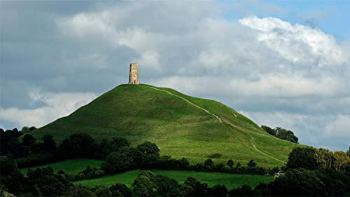 Glastonbury Tor and St. Michael's Tower, England, Puzzle 1000 Pieces Jigsaw Puzzles for Adults and Child 75 * 50cm von ZGQAMZ