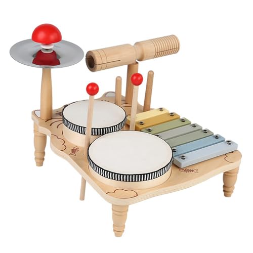 Kinder-Musikinstrumente, Kindertrommel Montessori-Spielzeug für 1 2 3 4 Jahre alt pädagogisches Spielzeug, Geschenke für Jungen und Mädchen (A1) von ZGYQR