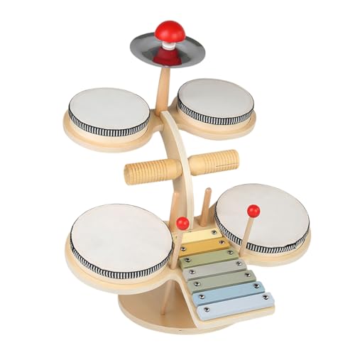 Kinder-Musikinstrumente, Kindertrommel Montessori-Spielzeug für 1 2 3 4 Jahre alt pädagogisches Spielzeug, Geschenke für Jungen und Mädchen (A2) von ZGYQR