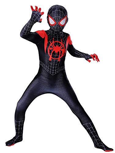 ZHANGXX Kinder Spiderman Kostüme 3D Print Spandex Lycra Bodysuit Anzug Halloween Cosplay Kostüm，Karneval，Party ，Weihnachten，Thema Partei Super Hero,B-（100——110cm） von ZHANGXX