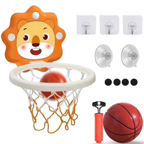 Mini Basketballkorb fürs Zimmer, Basketballkorb Indoor, Basketballkorb Kinder, Indoor Basketballkorb mit Ball, Kinder Zimmer mit 1 Stück 18cm Bälle Und Pumpe Büro mit Saugnapf für Kinder Office Home von ZHAO GE