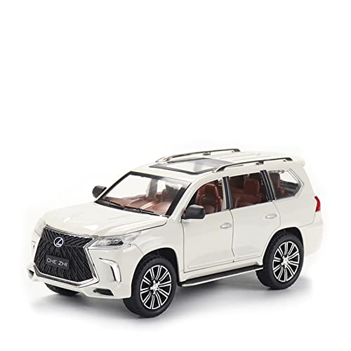 ZHAOFEI 1:24 Für Lexus LX570 SUV Legierung Druckguss Modellsammlung Pull Back Auto Kinder Geschenk(Weiß) von ZHAOFEI