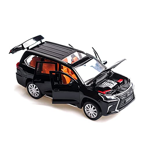 ZHAOFEI 1:32 Für Lexus Lx570 Spielzeugauto Modellauto Zinklegierung Zurückziehen Spielzeugauto Mit Sound Und Licht Kindergeschenk(Schwarz) von ZHAOFEI
