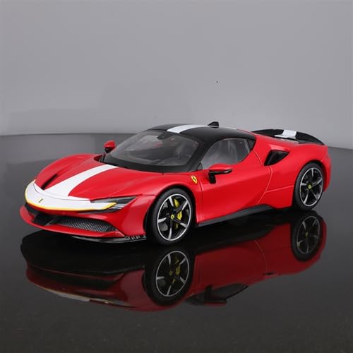 ZHAOFEI Artwork 1:18 Legierung Diecast Automodelle for Ferrari SF90 Simulation Lenkung Stoßdämpfer Spielzeug(Red) von ZHAOFEI