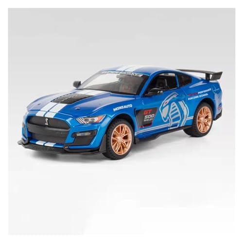 ZHAOFEI Artwork 1:24 Legierung Diecast Automodelle for Ford Mustang GT500 Simulation Sound Und Licht Zurückziehen Spielzeug(Blue) von ZHAOFEI