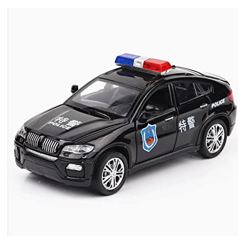 ZHAOFEI Für Geeignetes BMW X6 SUV-Legierung Sound Und Licht Ziehen Polizei Modell Jungen Spielzeugauto Zurück(Schwarz) von ZHAOFEI